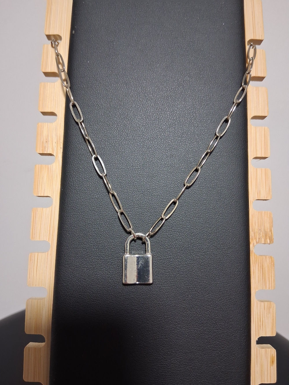 Silver Padlock Pendant Necklace